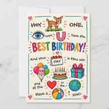 Tarjeta de Feliz Cumpleaños Divertida y Colorida