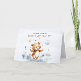 Tarjeta de Feliz Cumpleaños Doble Beary
