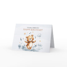 Tarjeta de Feliz Cumpleaños Doble Beary