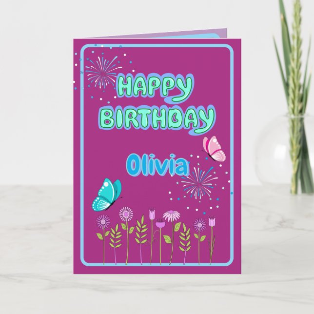 Tarjeta de Feliz Cumpleaños Dobleada (Anverso)