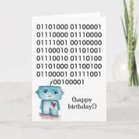 Tarjeta de Feliz Cumpleaños en Binario