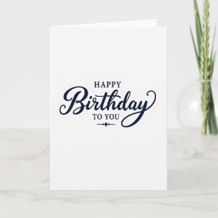 Tarjeta de Feliz Cumpleaños en Letra Cursiva Elega