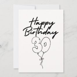 TARJETA DE FELIZ CUMPLEAÑOS EN NEGRO Y BLANCO