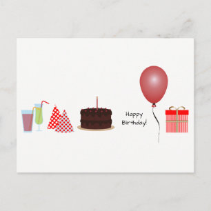 Tarjeta de Feliz Cumpleaños - en rojo