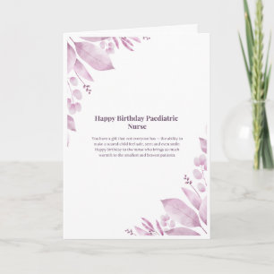 Tarjeta de Feliz Cumpleaños Enfermera Pediátrica