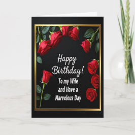 Tarjeta de Feliz Cumpleaños Esposa Rosa Roja