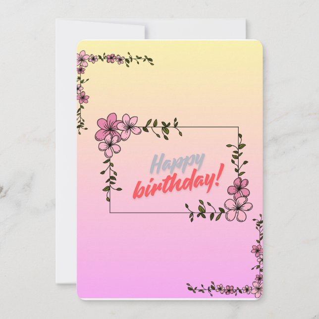 Tarjeta de Feliz Cumpleaños Floral (Anverso)