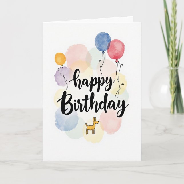 Tarjeta de Feliz Cumpleaños Floral (Anverso)