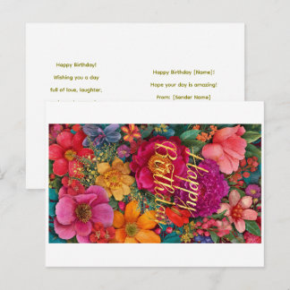 Tarjeta de Feliz Cumpleaños Floral - Disponible CO