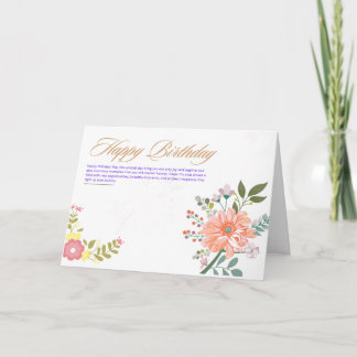 Tarjeta de Feliz Cumpleaños Floral en Acuarela Ele