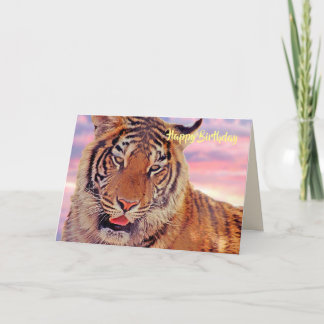 Tarjeta de "Feliz Cumpleaños", Foto de Tigre al At