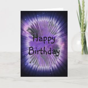 Tarjeta de Feliz Cumpleaños Galaxia Púrpura