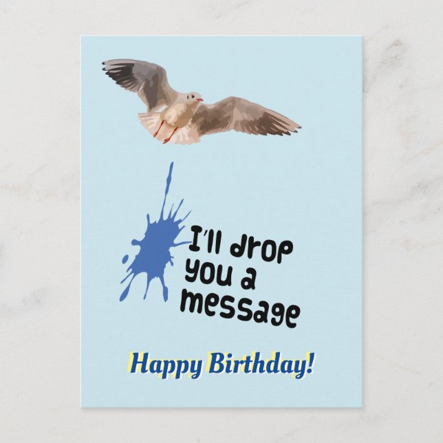Tarjeta de Feliz Cumpleaños Gaviota Te Dejo Un Men (Anverso)