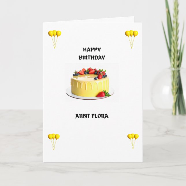 Tarjeta de Feliz Cumpleaños - Globos Amarillos (Anverso)