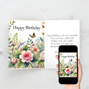 Tarjeta de Feliz Cumpleaños Hermana Wildflower