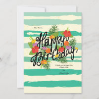 Tarjeta de Feliz Cumpleaños Hibisco