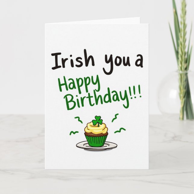 Tarjeta de Feliz Cumpleaños Irlandesa (Anverso)