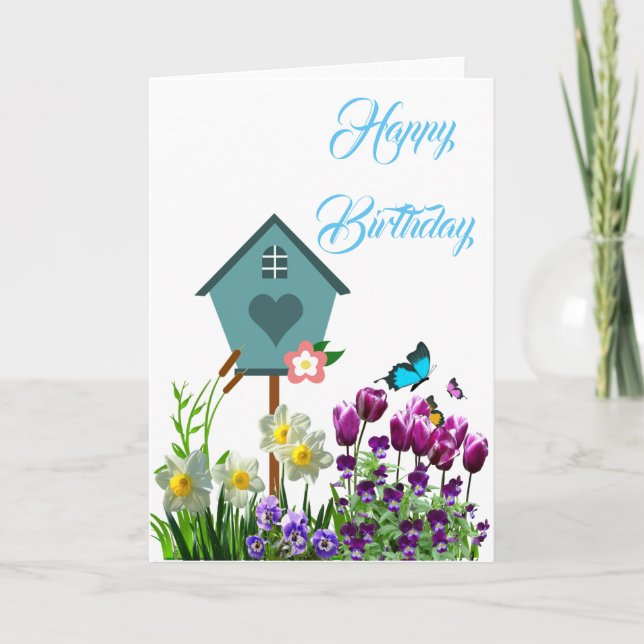 Tarjeta de Feliz Cumpleaños Jardín de Flores Marip (Anverso)