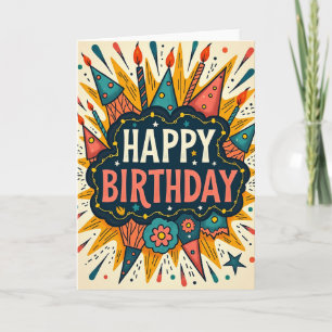 Tarjeta de Feliz Cumpleaños Jubilosa