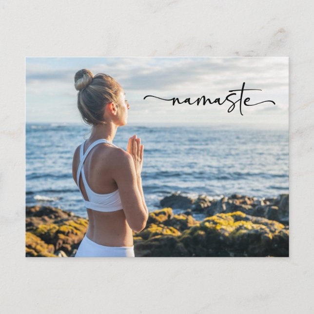 Tarjeta de Feliz Cumpleaños Meditación Yoga Namast (Anverso)
