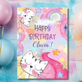Tarjeta de Feliz Cumpleaños Meow-Gical Caticornio