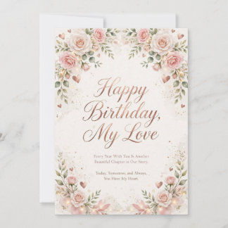 Tarjeta de Feliz Cumpleaños Mi Amor Romántica