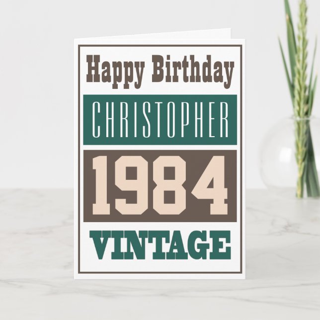 Tarjeta de Feliz Cumpleaños Nacido en 1984 (Anverso)