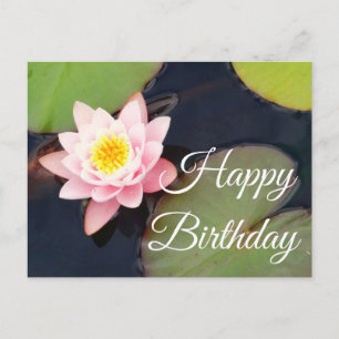 Tarjeta de Feliz Cumpleaños Nenúfar Rosa #1
