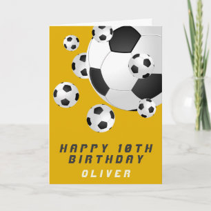 Tarjeta de Feliz Cumpleaños Niño Balón de Fútbol F