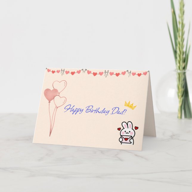 Tarjeta de Feliz Cumpleaños Papá (Anverso)