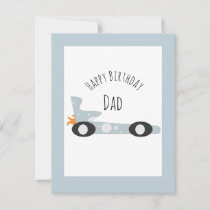 Tarjeta de Feliz Cumpleaños Papá Padre Abuelo Coch