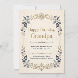 Tarjeta de Feliz Cumpleaños para Abuelo Elegante N