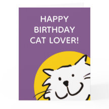Tarjeta de Feliz Cumpleaños para Amante de Gatos