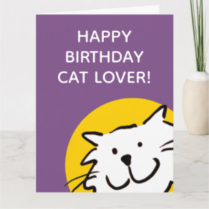 Tarjeta de Feliz Cumpleaños para Amante de Gatos