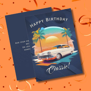 Tarjeta de Feliz Cumpleaños para Auto Clásico