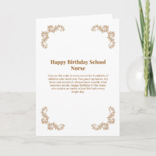 Tarjeta de Feliz Cumpleaños para Enfermera Escolar