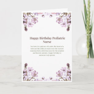 Tarjeta de Feliz Cumpleaños para Enfermera Pediátr