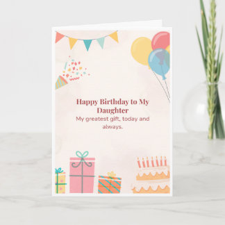 Tarjeta de Feliz Cumpleaños para Hija