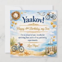 Tarjeta de Feliz Cumpleaños para Hijo, Vibraciones