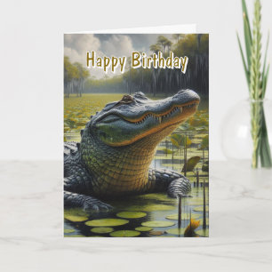 Tarjeta de Feliz Cumpleaños para Hombre de Caimán