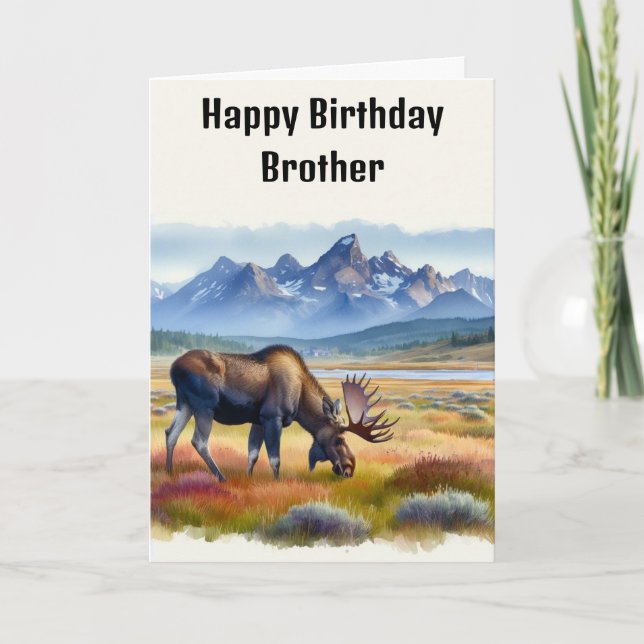 Tarjeta de Feliz Cumpleaños para Hombres Reno (Anverso)
