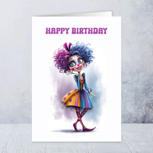 Tarjeta de Feliz Cumpleaños para Mujer Payaso Aleg