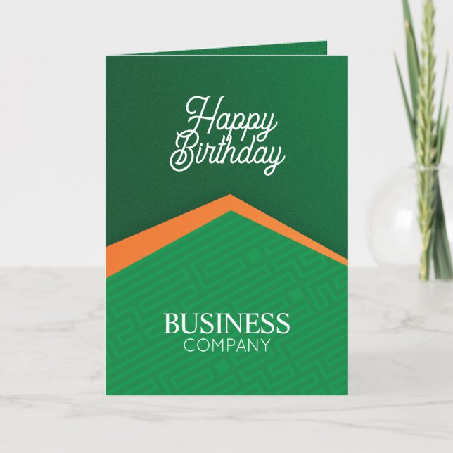 Tarjeta de Feliz Cumpleaños para Negocios Verdes P (Anverso)