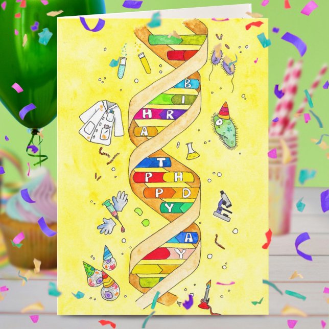 Tarjeta de Feliz Cumpleaños para nerds de la cienc (Subido por el creador)