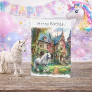 Tarjeta de Feliz Cumpleaños para Niñas Unicornio C