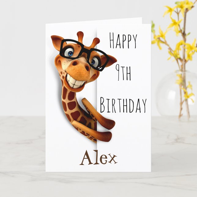 Tarjeta de Feliz Cumpleaños para Niños con Jirafa  (Subido por el creador)