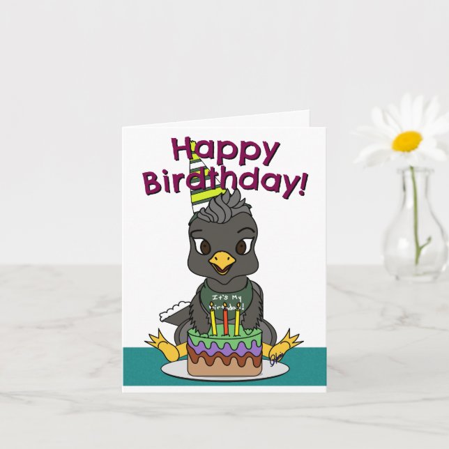 Tarjeta de Feliz Cumpleaños para Pájaros (Planta pequeña)