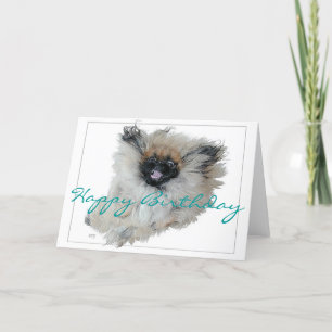 Tarjeta de Feliz Cumpleaños para Pekinés