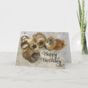 Tarjeta de Feliz Cumpleaños para Pekinés