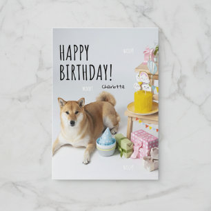 Tarjeta de Feliz Cumpleaños para Perro Shiba Inu